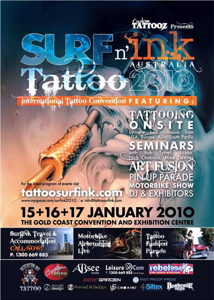  to the Gold Coast for the first ever International Surf N Ink Tattoo 